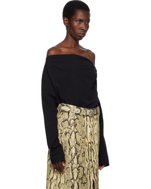 Dries Van Noten ブラック オフショルダー トップス Black