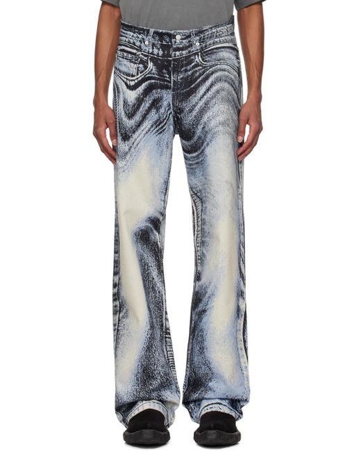 CAMPERLAB Black Distorted Print Jeans for men