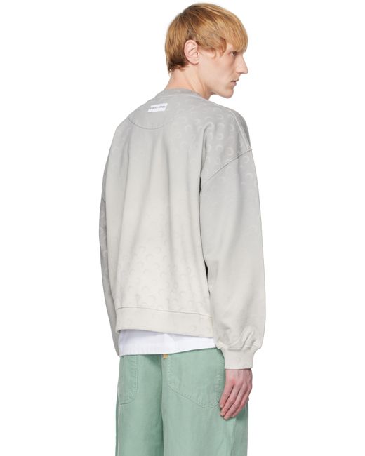 メンズ MARINE SERRE グレー Moon Faded フリース オーバーサイズ スウェットシャツ Black