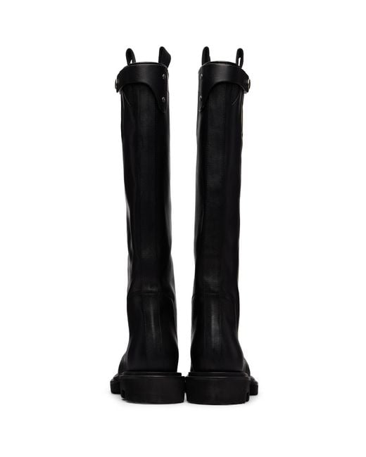 Rick Owens Black Tower Knee Pull-On Gabe Tall Boots