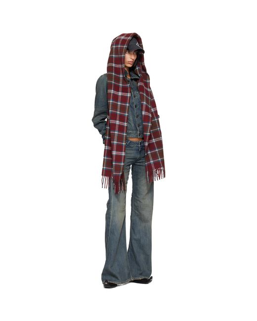 Balenciaga Red Wool Hooded Scarf