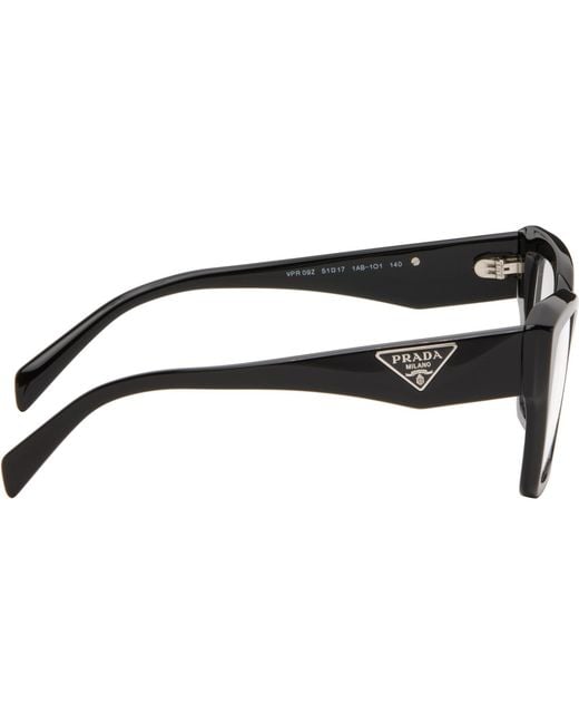 Prada Black Symbole Rectangle Acetate Glasses