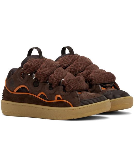 Lanvin Black Ssense Exclusive Brown & Orange Curb Sneakers