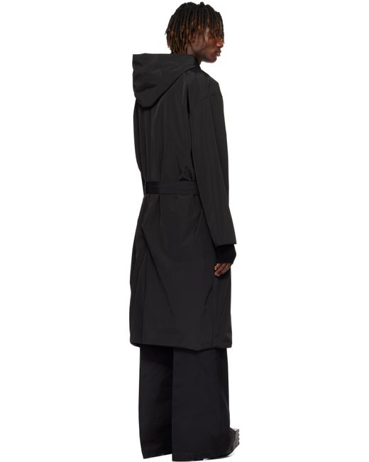 Manteau Long Noir À Capuche Rick Owens pour homme en coloris Black