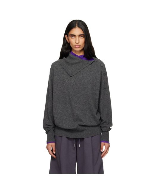 Dries Van Noten Black Loose Cashmere Turtleneck