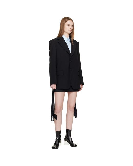 MM6 by Maison Margiela Black Wool-Blend Blazer