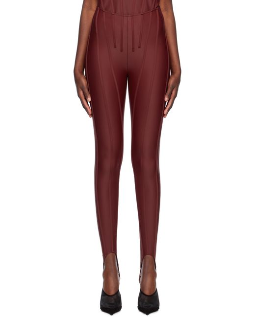 Mugler レッド Corseted レギンス Red
