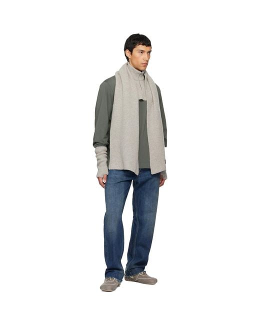 MM6 by Maison Margiela Gray Fisherman Knit Camionneur Scarf for men