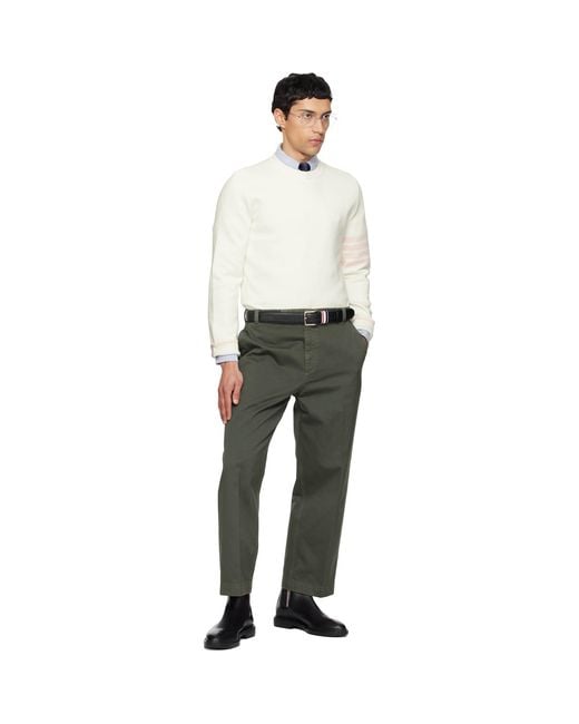 Thom Browne Multicolor Off- Milano Stitch-Bar Sweatshirt for men