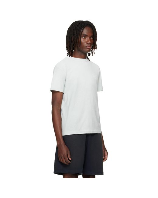Acne White Distressed Logo T-Shirt for men
