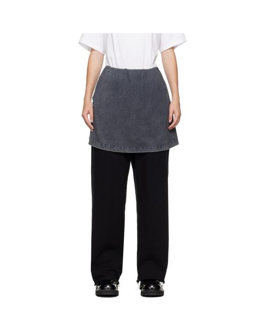 we11done Black Layered Lounge Pants