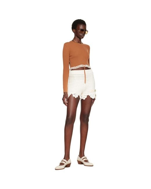 Chloé White Cropped Fitted Sweater