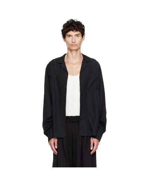 Dries Van Noten Black Embroidered Shirt for men