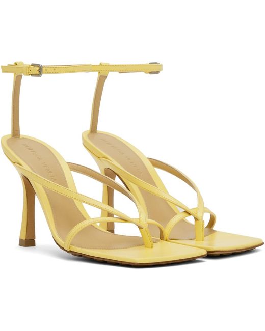 Bottega Veneta Metallic Yellow Stretch Sandals