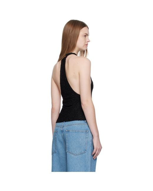 Christopher Esber Black Imber Metallic Halter Top