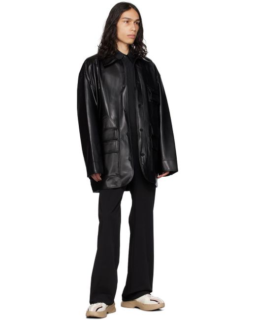 Wooyoungmi Black Hardware Faux-leather Jacket for men