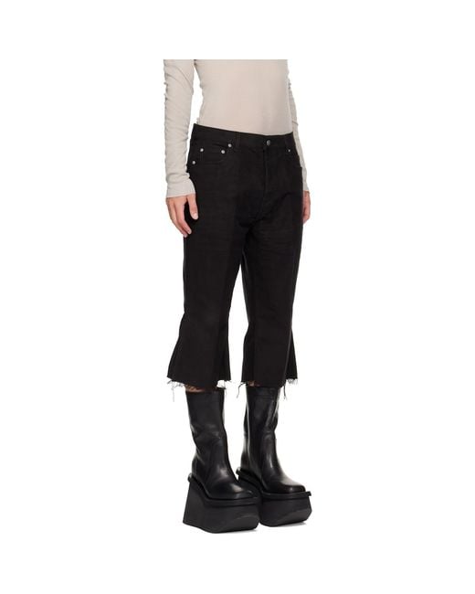 Rick Owens Black Tower Bolan Cutoff Jeans for men