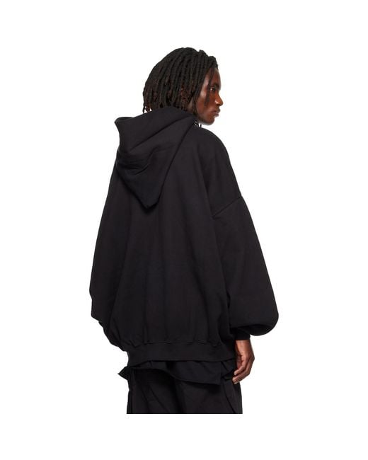 Rick Owens Black Tower Mountain Hun Hoodie for men