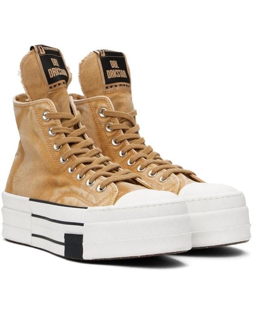 Rick Owens Natural Converse Edition Dbl Drkstar Sneakers for men