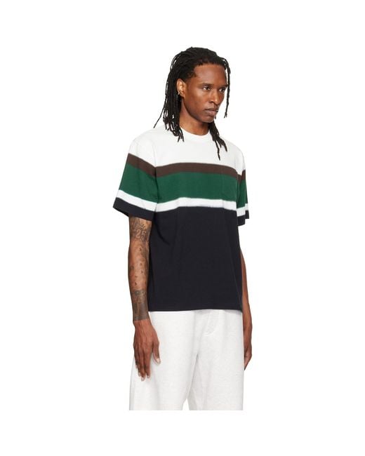 Sacai Green Chusen-Dyed Cotton Jersey T-Shirt for men