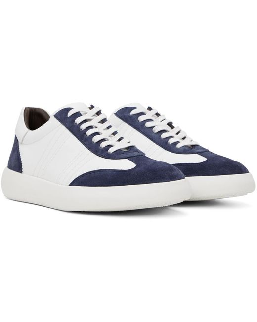 Brioni Black White & Navy Suede And Calf Leather Sneakers for men