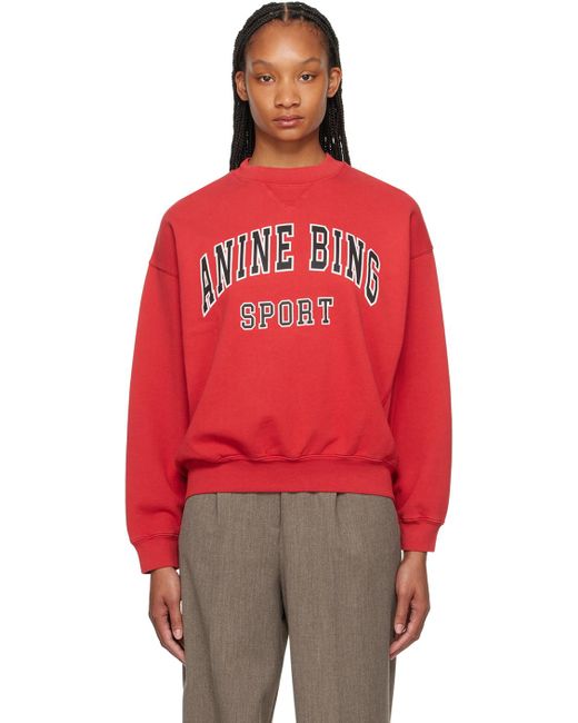 Anine Bing Red Jaci Sweatshirt