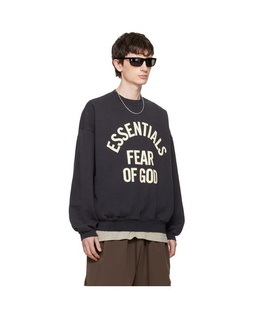 Fear Of God Black Campus 90S Crewneck Sweatshirt for men