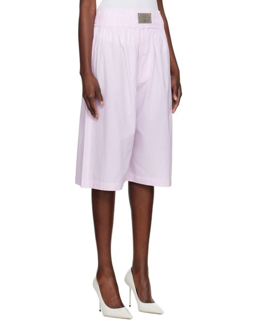 VAQUERA ピンク＆ホワイト Big Boxers ショートパンツ White