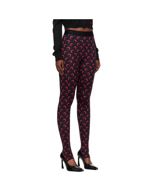 MARINE SERRE Black Moon Printed Jersey Leggings