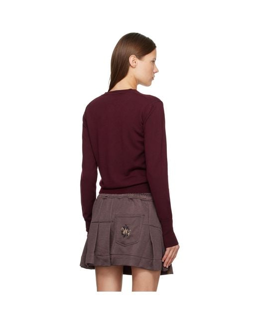 Vivienne Westwood Red Burgundy Bea Cardigan