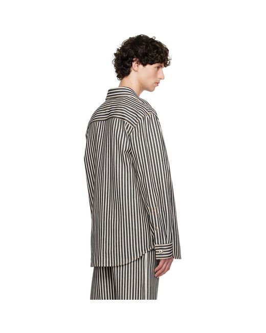 Bottega Veneta Black Off- Striped Shirt for men