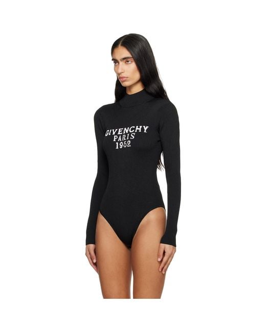 Givenchy Black Fine Rib '' Signature Bodysuit