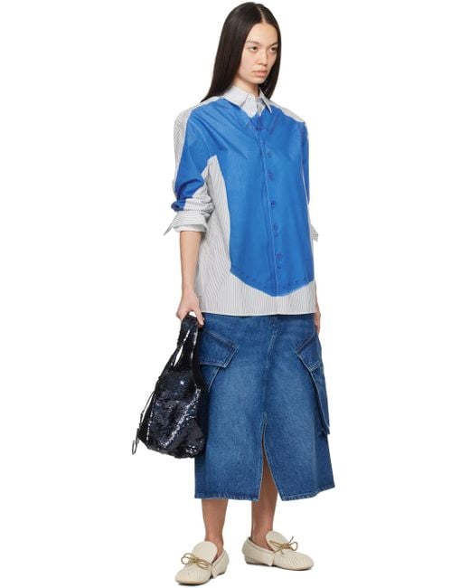 J.W. Anderson Blue Mini Sequin Shopper Bag