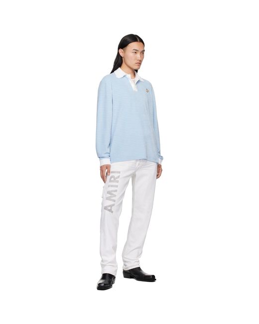 Amiri White Army Logo Painted Slim Workman Jeans for men