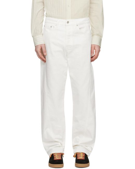 Lanvin White Twisted Jeans for men