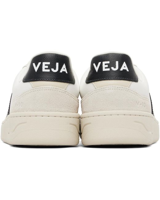 Veja Black Off- V-90 Leather Sneakers for men