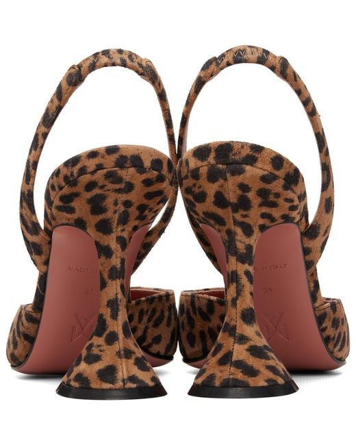 AMINA MUADDI Brown Holli 95 Sling Heels