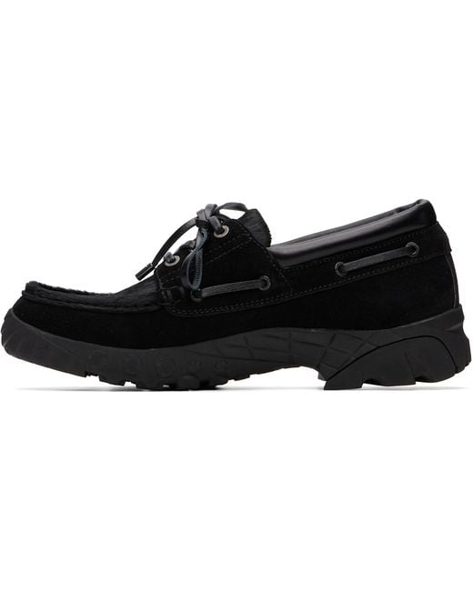 Wooyoungmi Black Suede Boat Shoes for men