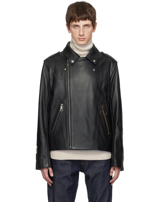 A.P.C. Black Jw Anderson Edition Leather Jacket for men