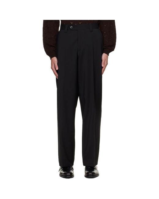 mfpen Black Study Trousers for men