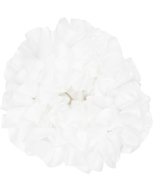 Maryam Nassir Zadeh White Carnation Scrunchie