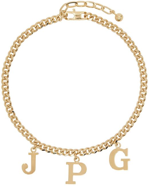 Jean Paul Gaultier Metallic Gold 'the Jpg' Necklace for men