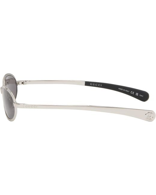 Gucci Black Oval Frame Sunglasses for men