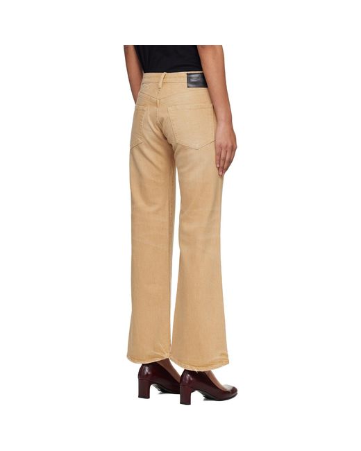 R13 Black Khaki Joan Cropped Flare Jeans