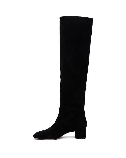 Aeyde Black Willa Suede Over-Knee Boots