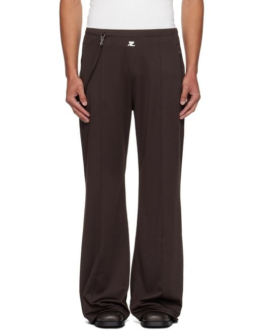 Courreges Brown Flare Interlock Tracksuit Pants for men