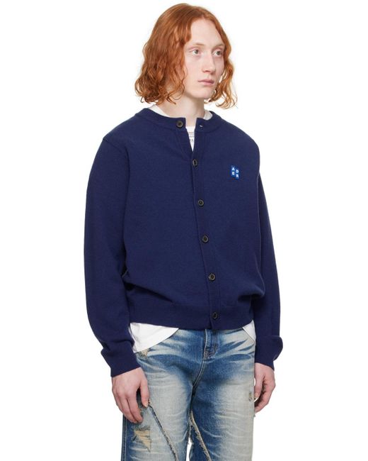 Adererror Blue Significant Tag Cardigan for men