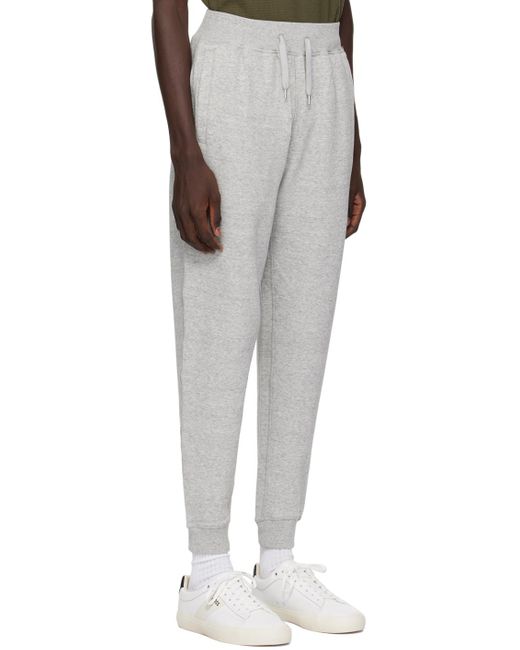 Boss Black Gray Embroidered Sweatpants for men