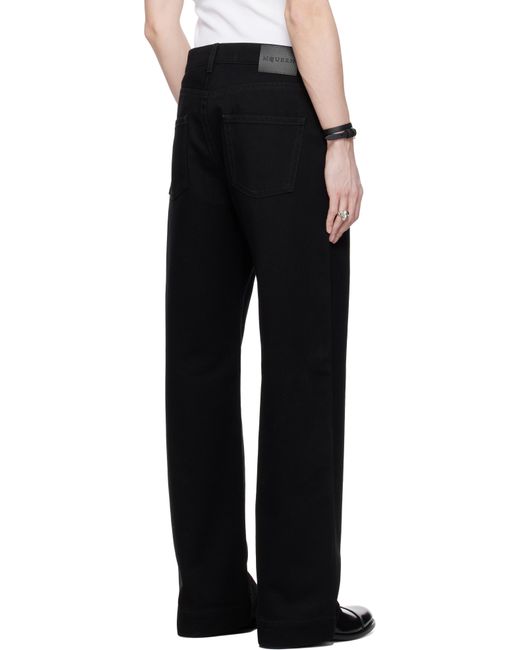 メンズ Alexander McQueen ブラック ワイドレッグジーンズ Black