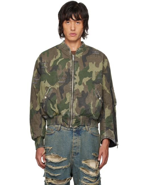 424 Green Military Bomber Jacket for men